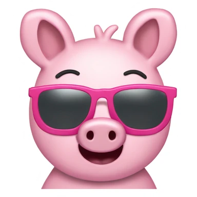 Create peppa pig with sunglasses  sticker