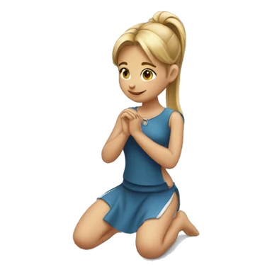 Girl on knees with ring  sticker