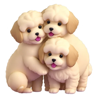 two fluffy maltipoo puppies playing together sticker