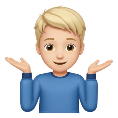 cute boy with cute dressing shrugging his shoulder sticker