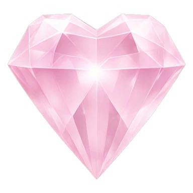 Pastel pink diamond crystal heart with sticker
