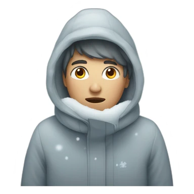 person who is cold with snow  sticker