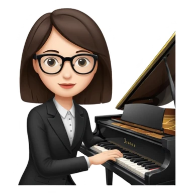 Brunette glassespianist sticker