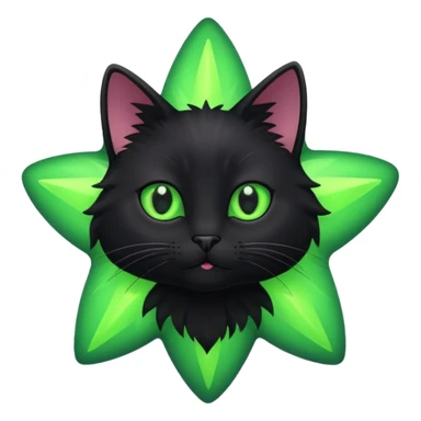 A black cat inside of a star ⭐️ 🐱 sticker