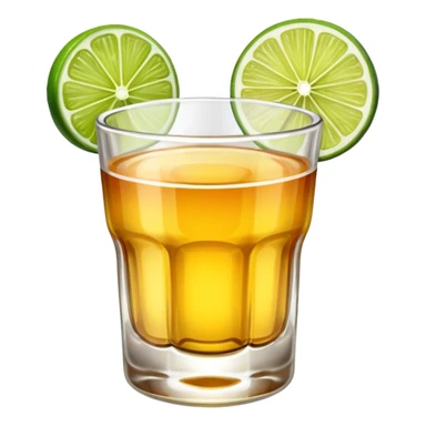 Tequila shot with lime sticker