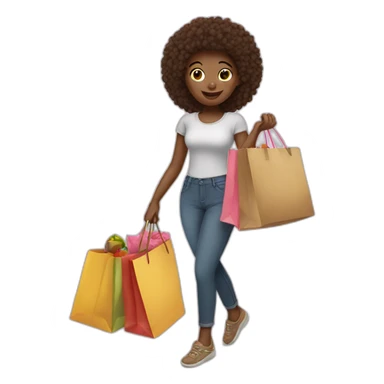 Girl with shopping bag  sticker