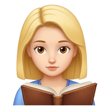 girl reading book sticker
