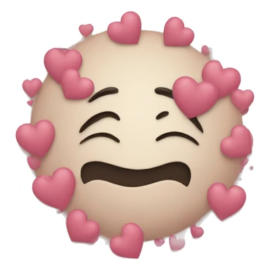 sad face with hearts and mad sticker