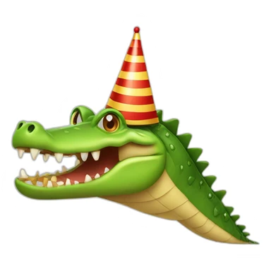 crocodile with party hat sticker