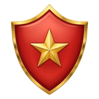 Crimson red shield with star sticker