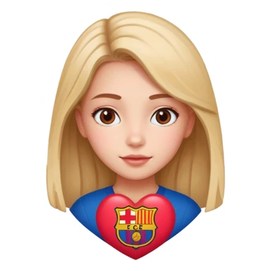 Girl with barcelona logo heart sticker