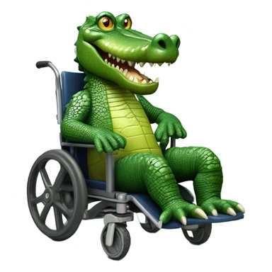 A crocodile combined with a pickle in a wheelchair sticker