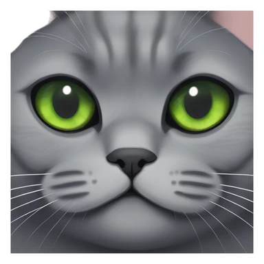 Dark grey British shorthair with green eyes grumpy sticker
