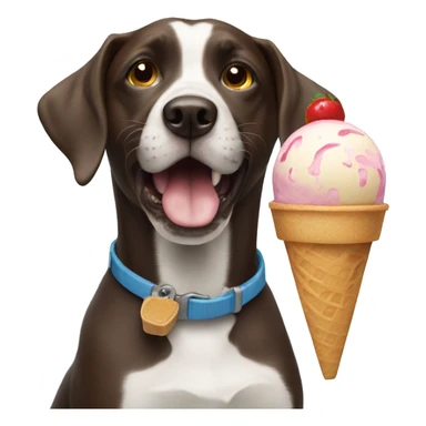 Dog with ice cream  sticker