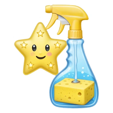 CLEANING_PRODUCTS
A cleaning set: a spray bottle with a sparkling star and a small sponge outline. sticker