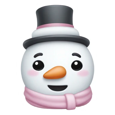 Cute white and light pink snowman sticker