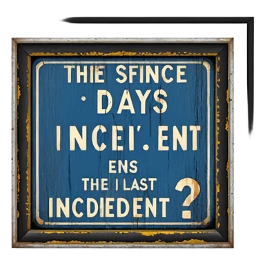 days since last incident sticker