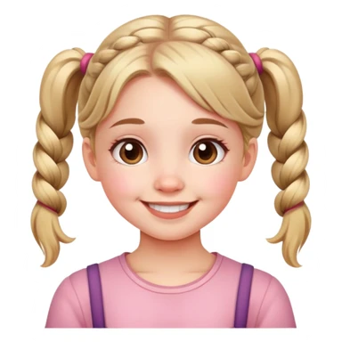 cute smiling girl with pigtails and rosy cheeks sticker