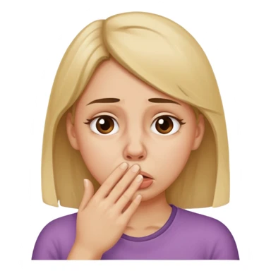create a girl who is holding her nose because she is smelling something bad sticker