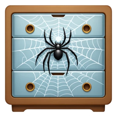 spider webs on an open drawer sticker