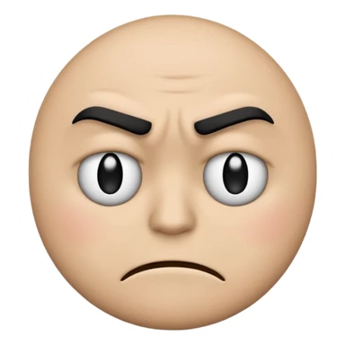 emoji face w a sad frown with a eyebrow mad frown  sticker