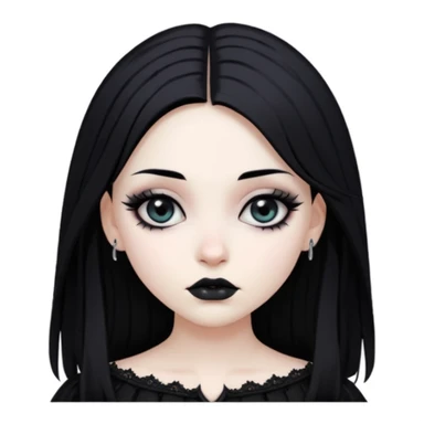 a slightly dark-haired girl in the Gothic style with black hair  sticker