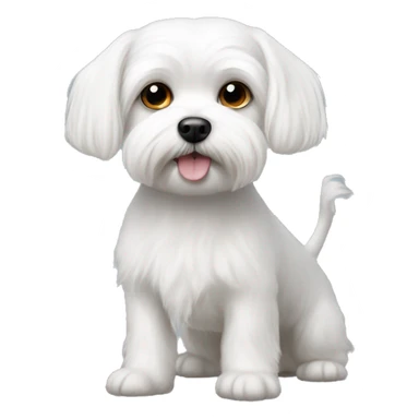 Small white male Maltese dog  sticker