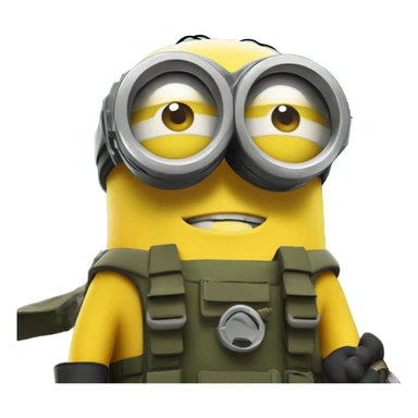 A Minion in survival gear in the forest   sticker