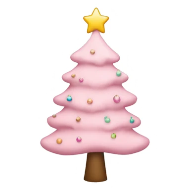 Light pink decorated Christmas trees  sticker