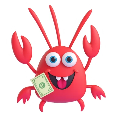 Mr. Krabs with dollar sign eyes, highly detailed, no other characters sticker