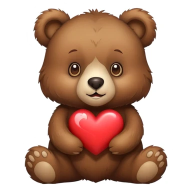 Bear with heart  sticker