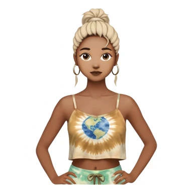 Tight Moonlit weaves clothing crop top strappy in the front tie dye earth tones sticker