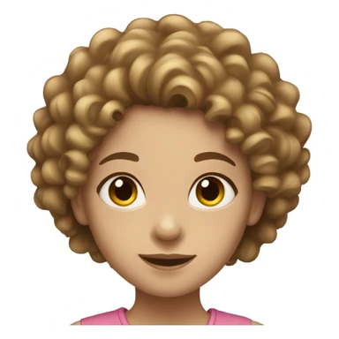 girl with fare skin and curly hair sticker