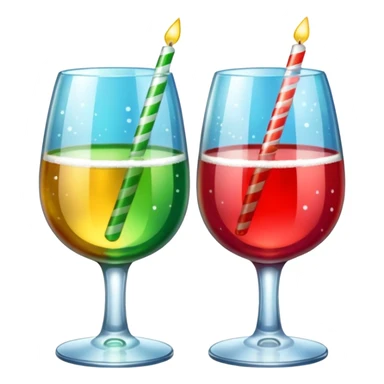 Dos copas con colores navideños brindando sticker