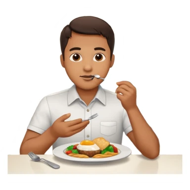 1 man eating at restaurant sticker