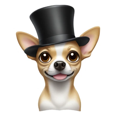 chihuahua with top hat sticker