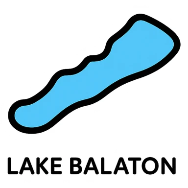colorful Lake Balaton icon with color outline sticker