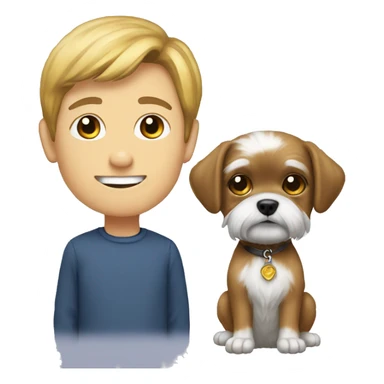 Shitzu with boy sticker