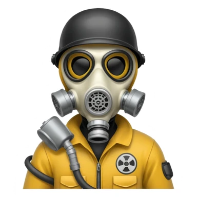 Skeleton wearing a gas mask sticker