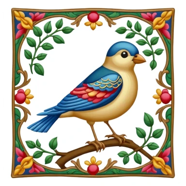 a bird like on medieval tapestries sticker