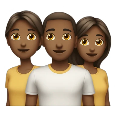 Three siblings white sticker