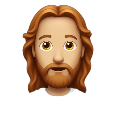 red-long-hair-man-looking-like-jesus sticker