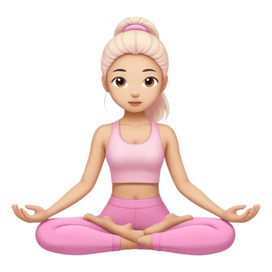 asian yoga girl light pink clothes  sticker
