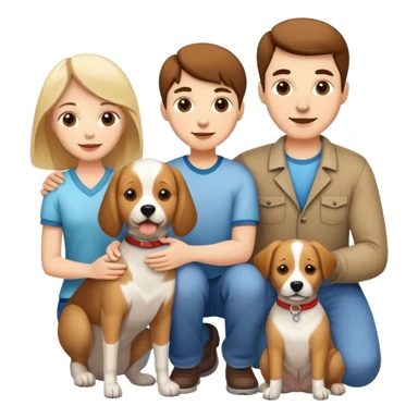 mum dad child baby and a dog sticker