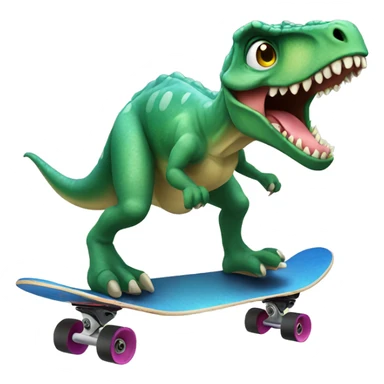 dinosaur riding a skateboard sticker