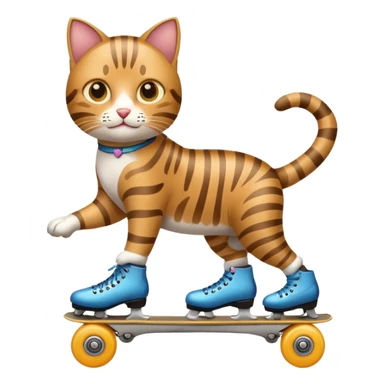 roller skater cat sticker