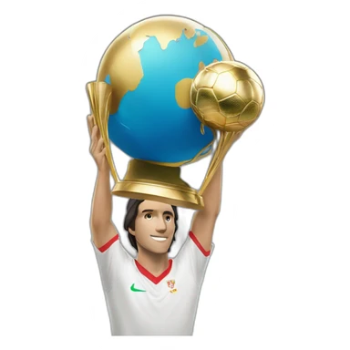 Javier milei whith world cup trophy sticker