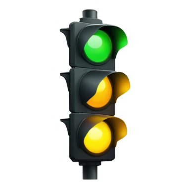 a two color traffic light with yellow lit sticker
