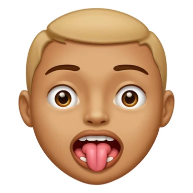 Tongue sucking front teeth side eye sticker