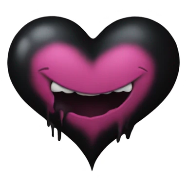 Goth heart with dark pink on the inside and black on the outside sticker